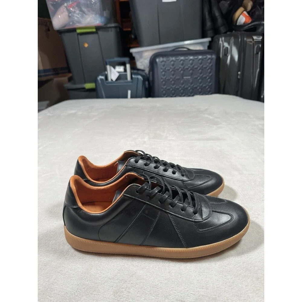 Beckett Simonon Morgen Classic Leather German Army GAT Trainer Black Gum 9.5